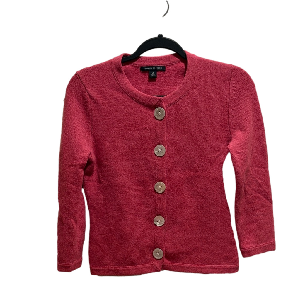 Banana Republic Rose Angora/Lambswool Button Cardigan